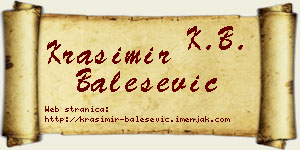 Krasimir Balešević vizit kartica